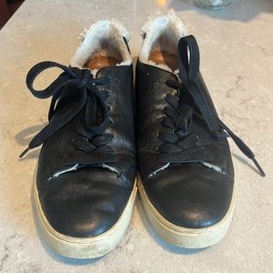 Frye Ivy Low Lace Shearling Sneakers